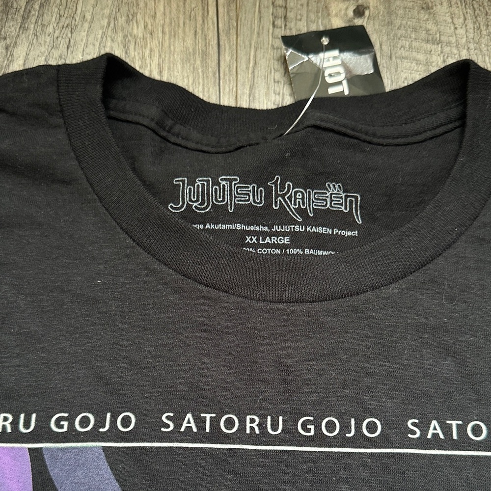 NWT Jujutsu Kaisen Satoru Gojo Mens Graphic T-Shirt Black Anime Tee Size 2XL - Picture 4 of 5